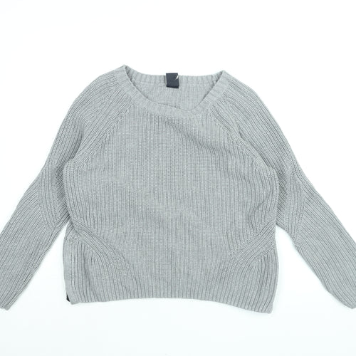 Gap Womens Grey Round Neck Cotton Pullover Jumper Size S