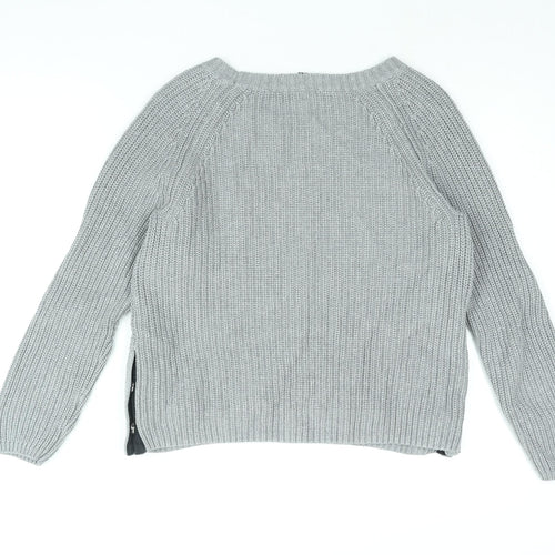 Gap Womens Grey Round Neck Cotton Pullover Jumper Size S