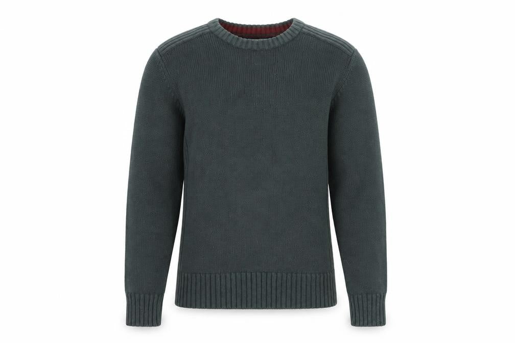 Kensington Mens Grey Round Neck Acrylic Pullover Jumper Size M Long Sleeve