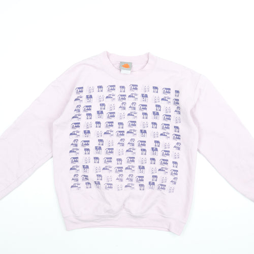Supersuperficial Womens Pink Cotton Pullover Sweatshirt Size S Pullover - House Print