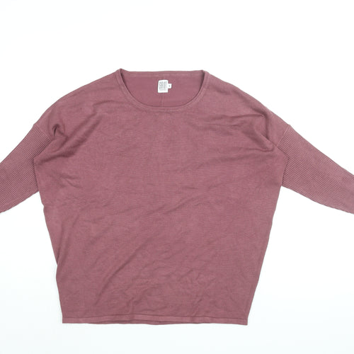 Saint Tropez Womens Pink Viscose Basic T-Shirt Size S Round Neck
