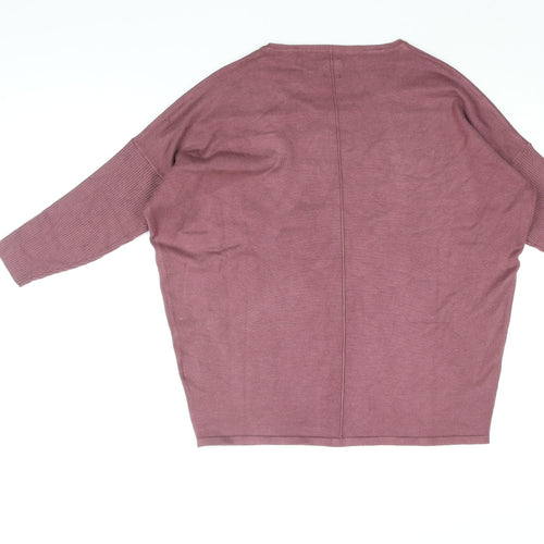 Saint Tropez Womens Pink Viscose Basic T-Shirt Size S Round Neck