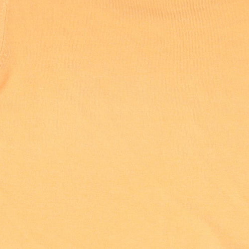 Marks and Spencer Womens Orange Acrylic Basic T-Shirt Size 14 Round Neck