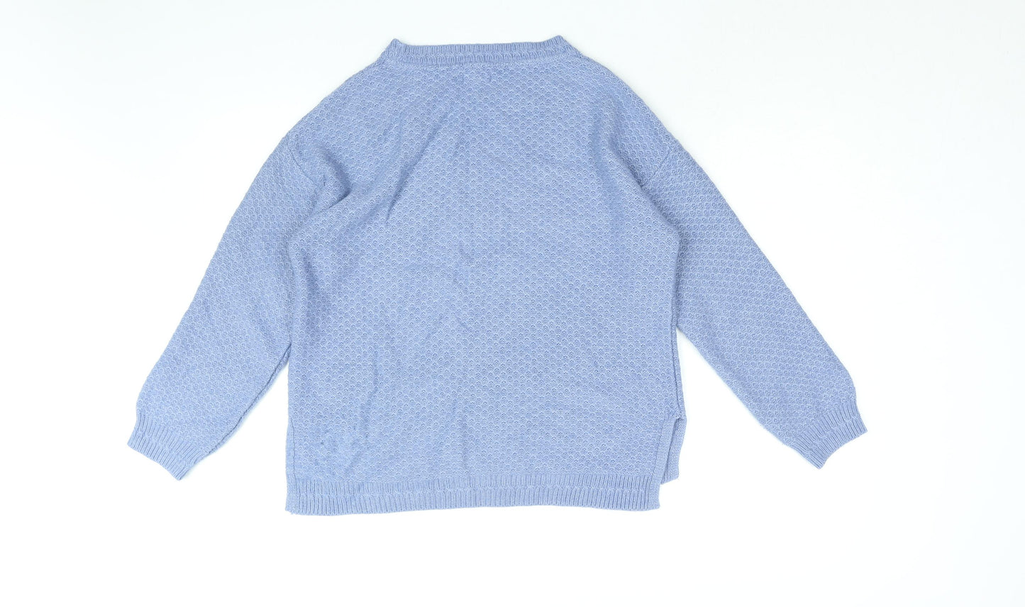 Fat Face Womens Blue Round Neck Acrylic Pullover Jumper Size 10