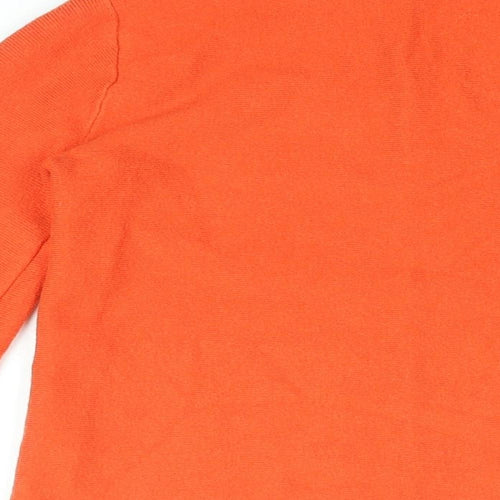 Oasis Womens Orange Viscose Basic T-Shirt Size XS Boat Neck