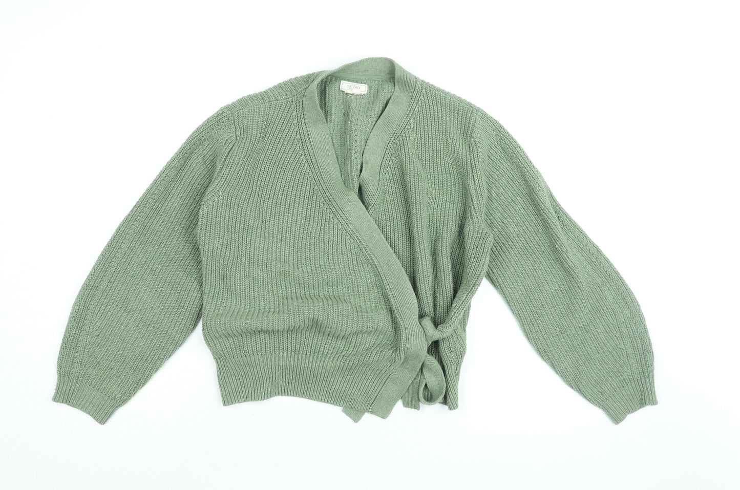 Fat Face Womens Green V-Neck Cotton Pullover Jumper Size 14