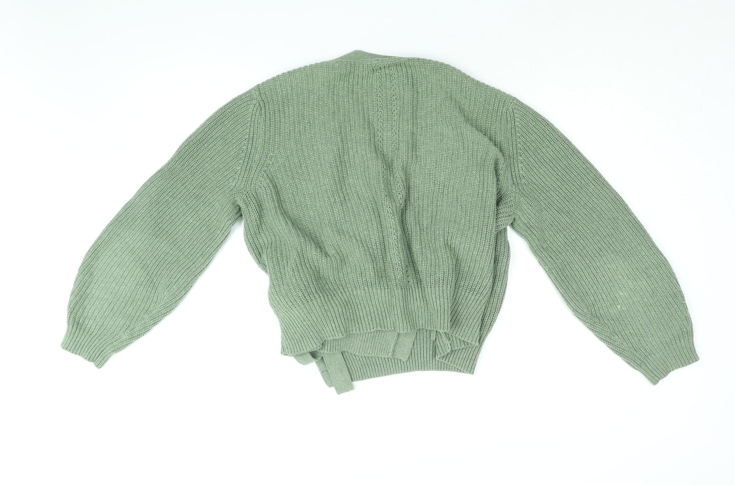 Fat Face Womens Green V-Neck Cotton Pullover Jumper Size 14