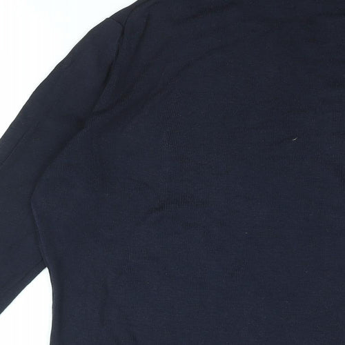 Jaeger Womens Blue Silk Basic T-Shirt Size M Roll Neck