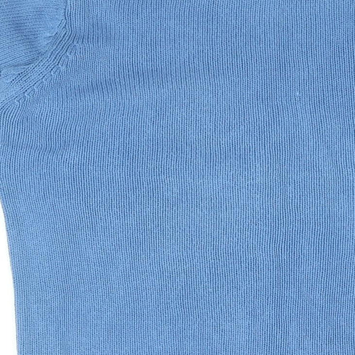 EWM Womens Blue Round Neck Cotton Pullover Jumper Size 14