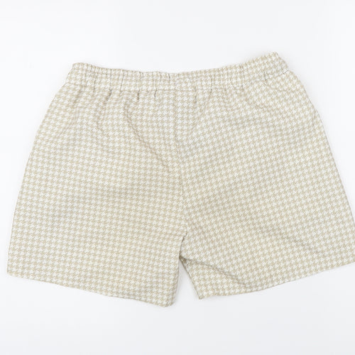 The Presidents Club Mens Beige Check Nylon Sweat Shorts Size M Regular Drawstring - Swim shorts, Elasticated waist