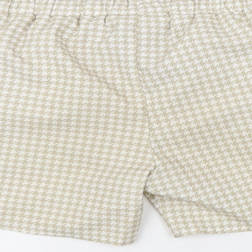 The Presidents Club Mens Beige Check Nylon Sweat Shorts Size M Regular Drawstring - Swim shorts, Elasticated waist