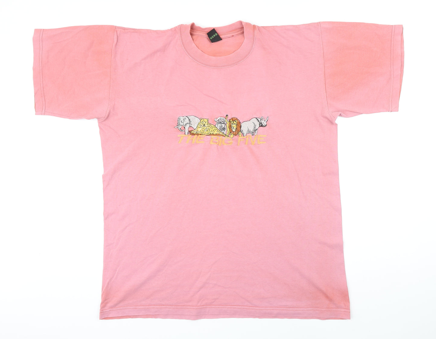 Airborne Womens Pink 100% Cotton Basic T-Shirt One Size Round Neck - The Big Five