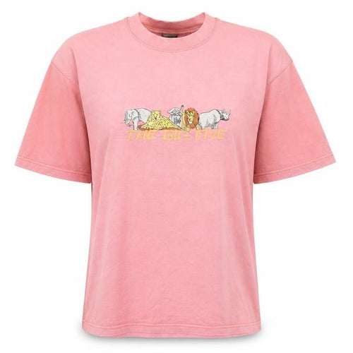 Airborne Womens Pink 100% Cotton Basic T-Shirt One Size Round Neck - The Big Five