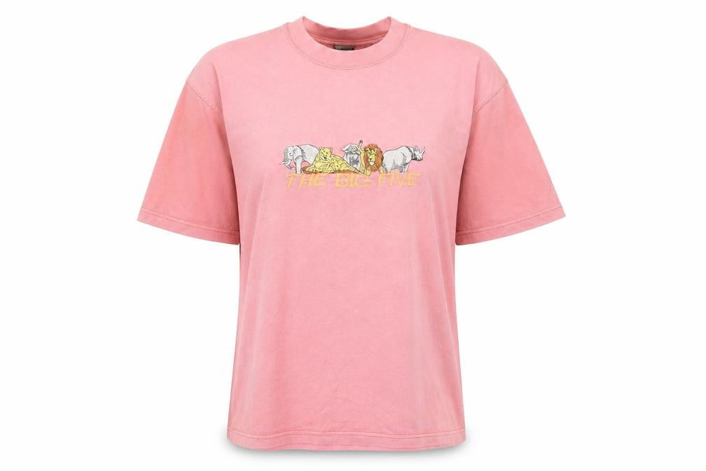 Airborne Womens Pink 100% Cotton Basic T-Shirt One Size Round Neck - The Big Five