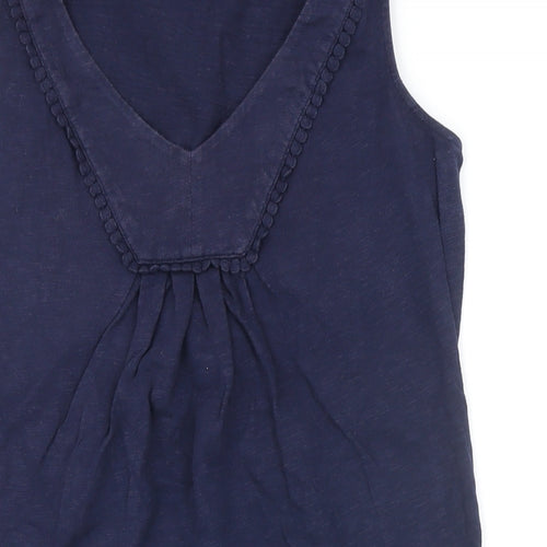 Boden Womens Blue 100% Cotton Pinafore/Dungaree Dress Size 10 V-Neck