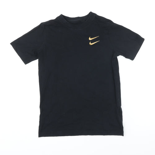 Nike Boys Black 100% Cotton Basic T-Shirt Size 11-12 Years Round Neck