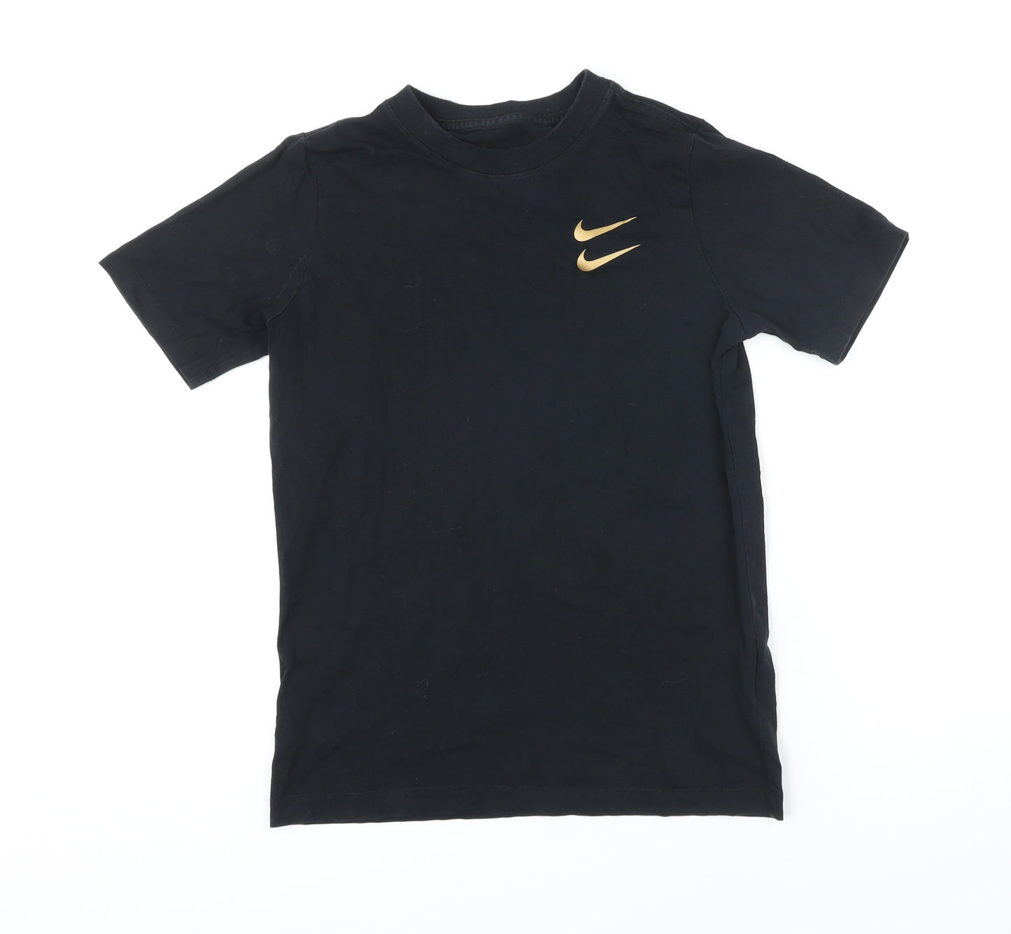 Nike Boys Black 100% Cotton Basic T-Shirt Size 11-12 Years Round Neck