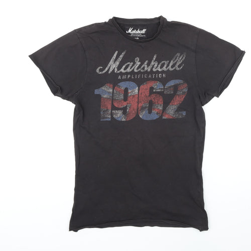 Marshall Womens Black 100% Cotton Basic T-Shirt Size XS Round Neck