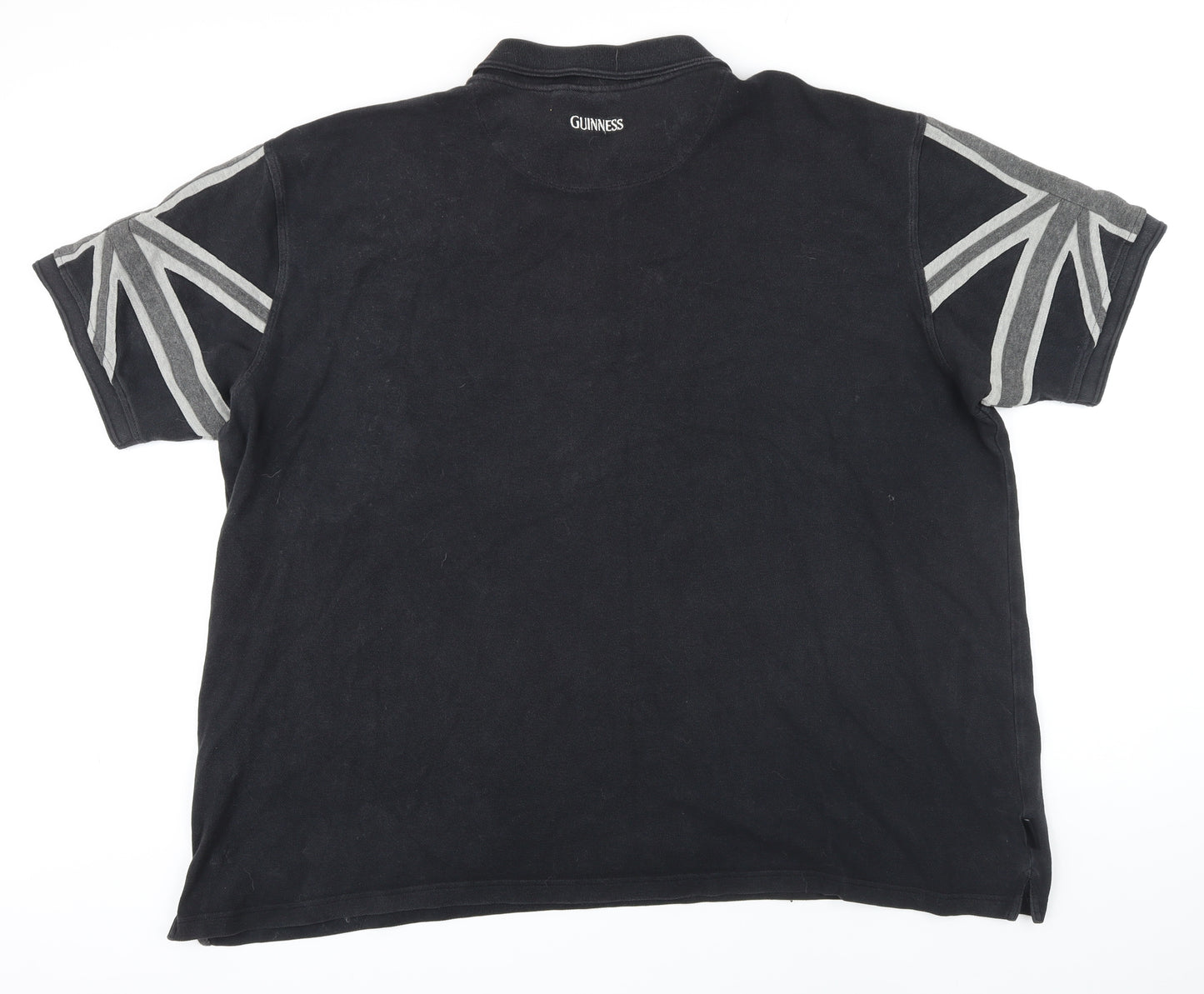 Gunniess Mens Black 100% Cotton Polo Size 4XL Collared Button