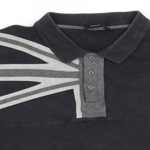 Gunniess Mens Black 100% Cotton Polo Size 4XL Collared Button