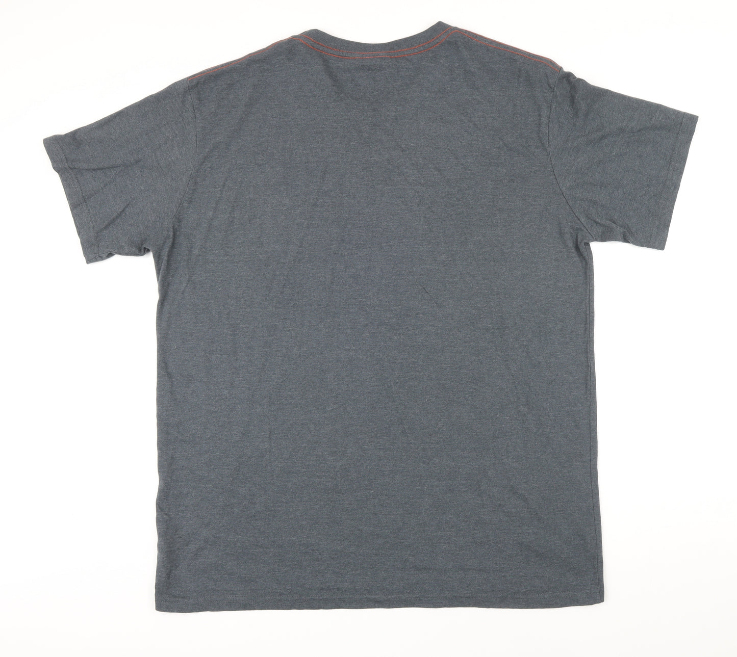 Weird Fish Mens Grey Herringbone Cotton T-Shirt Size XL Round Neck