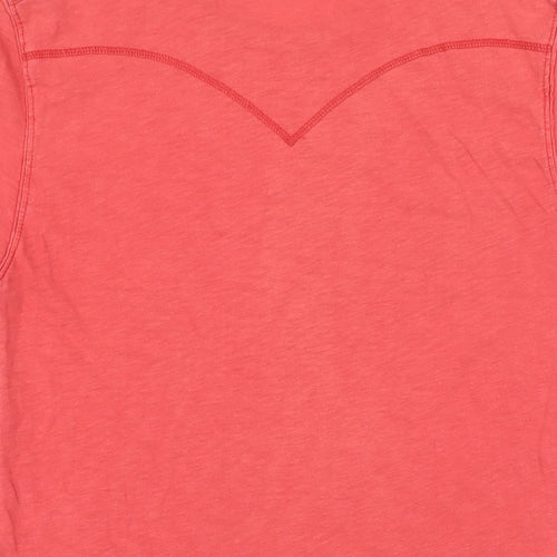 Levis Mens Red Herringbone Cotton T-Shirt Size S Round Neck