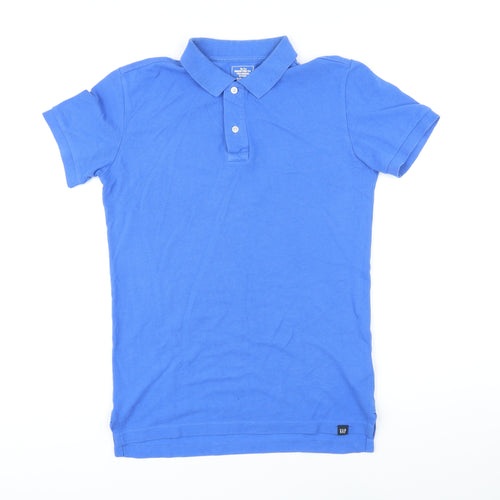 Gap Mens Blue 100% Cotton Polo Size XS Collared Button