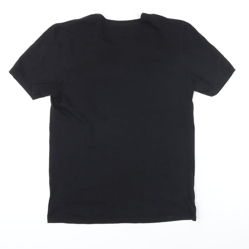 Boss Mens Black Cotton T-Shirt Size S Round Neck