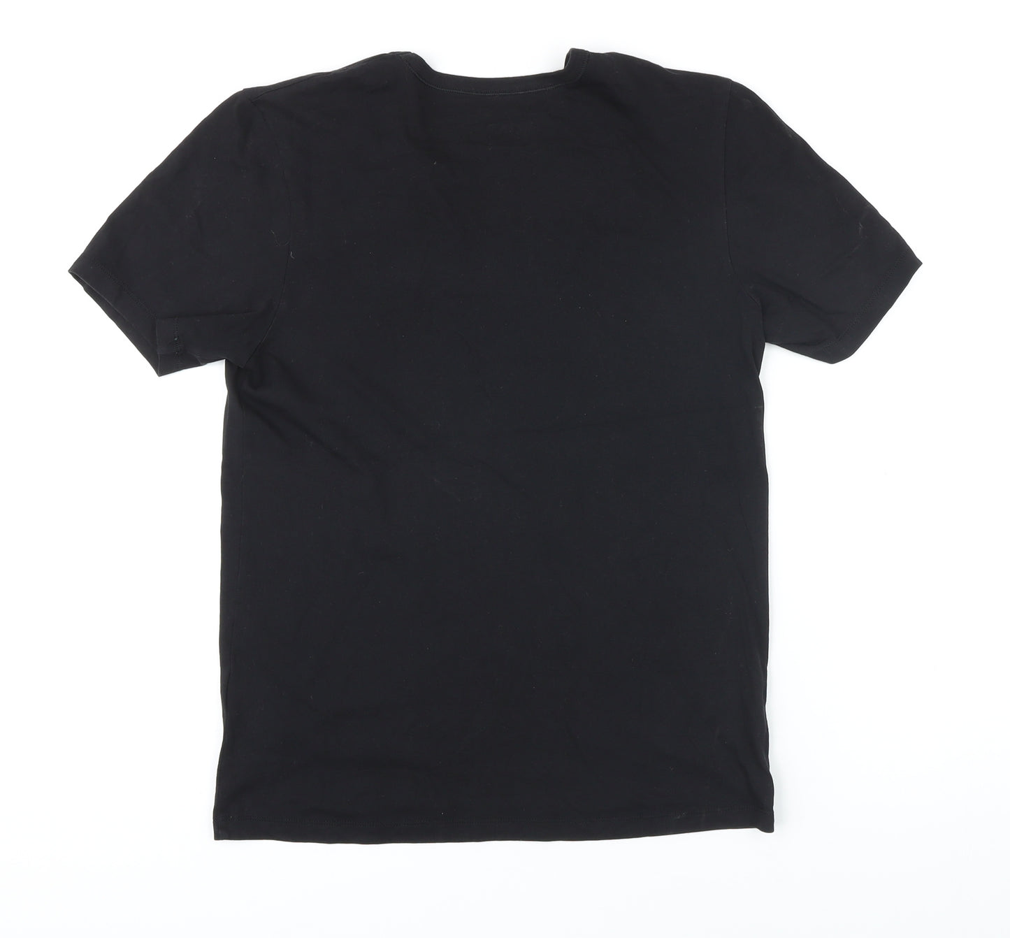 Boss Mens Black Cotton T-Shirt Size S Round Neck