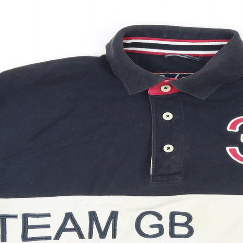 Rydale Mens Blue 100% Cotton Polo Size 2XL Collared Button - Team GB