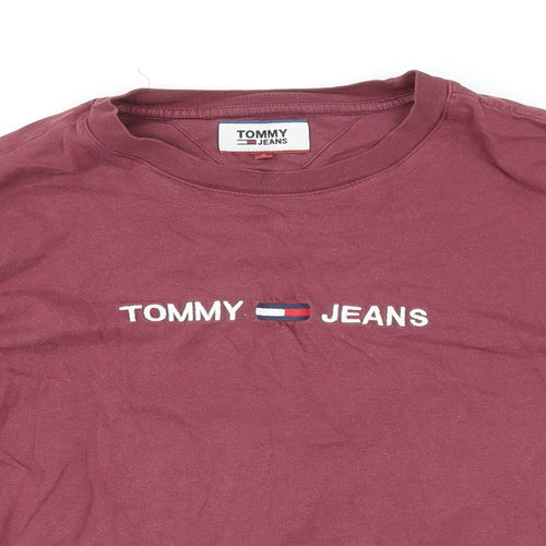 Tommy Je Mens Red Cotton T-Shirt Size S Round Neck