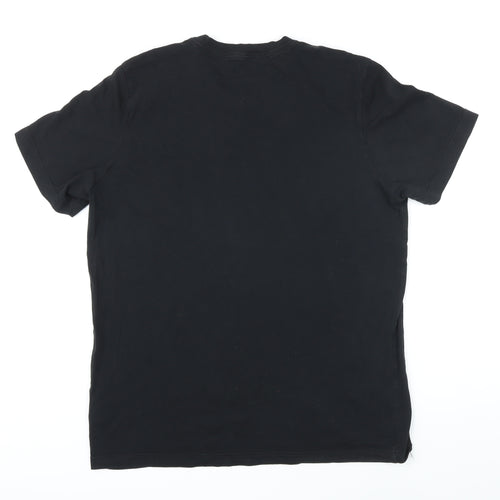 Addidas Mens Black Cotton T-Shirt Size L Round Neck - Addidas