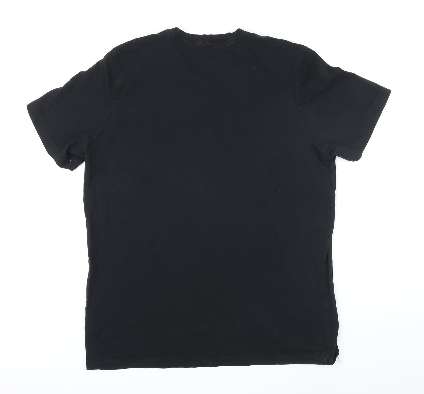 Addidas Mens Black Cotton T-Shirt Size L Round Neck - Addidas