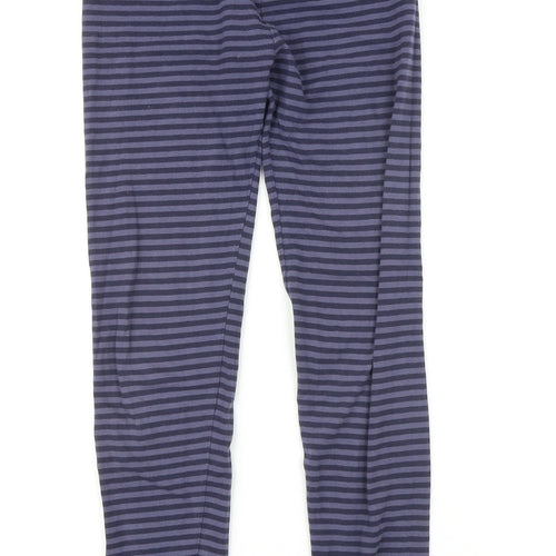 Moonsoon Girls Purple Striped Cotton Jogger Trousers Size 12-13 Years L24 in Regular - Elasticated waist