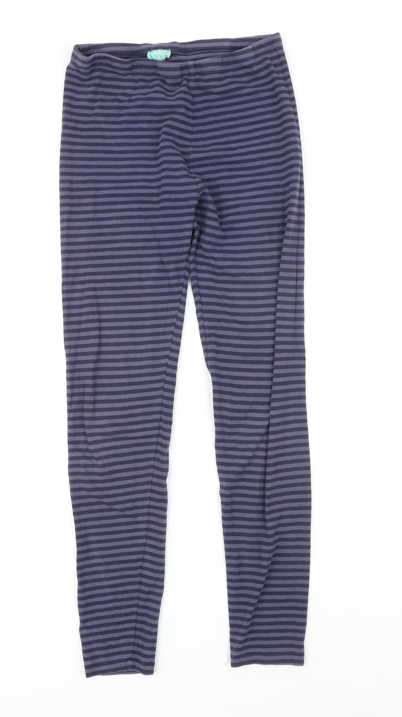 Moonsoon Girls Purple Striped Cotton Jogger Trousers Size 12-13 Years L24 in Regular - Elasticated waist