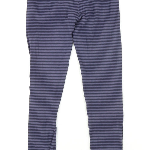 Moonsoon Girls Purple Striped Cotton Jogger Trousers Size 12-13 Years L24 in Regular - Elasticated waist