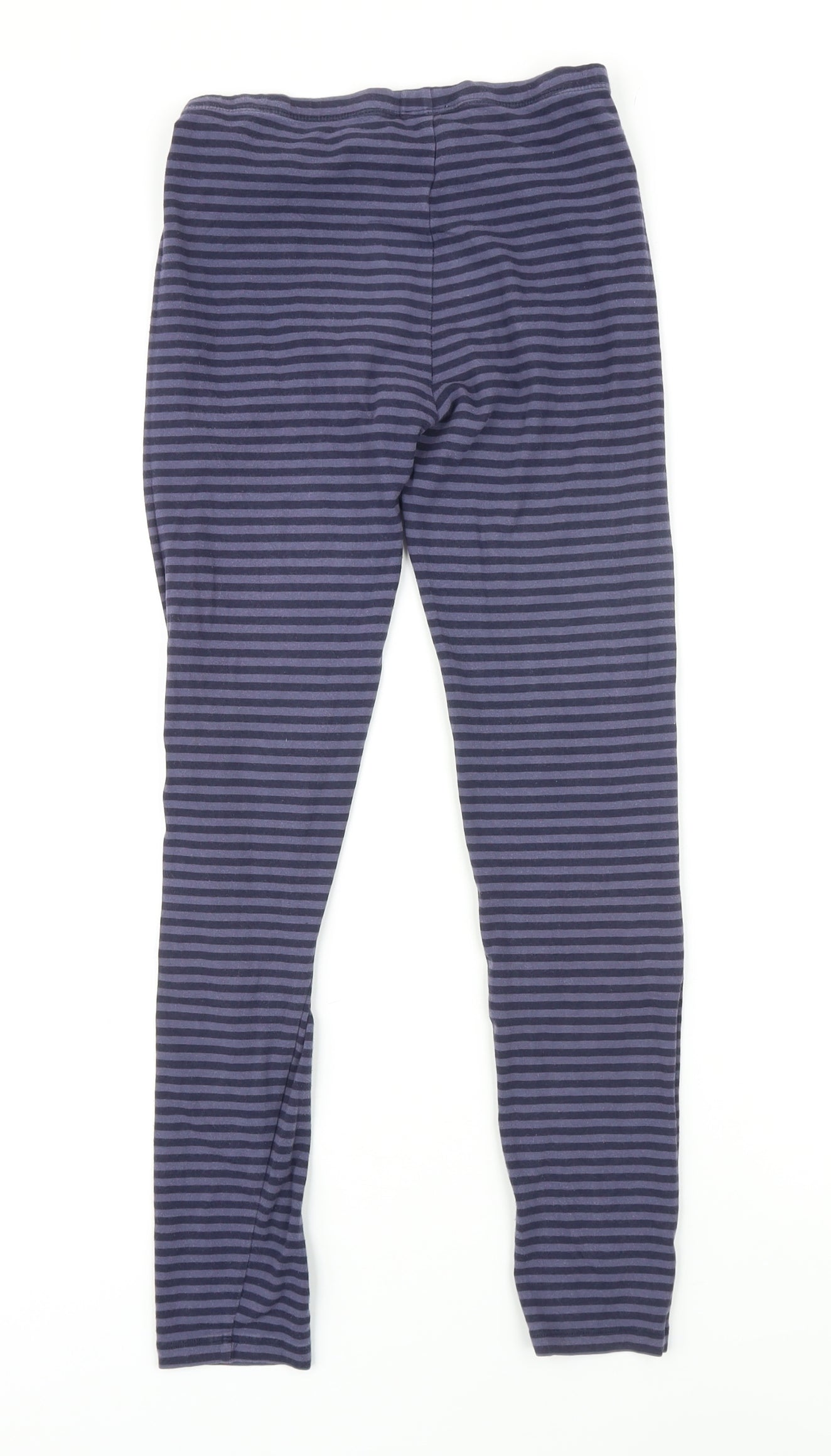 Moonsoon Girls Purple Striped Cotton Jogger Trousers Size 12-13 Years L24 in Regular - Elasticated waist