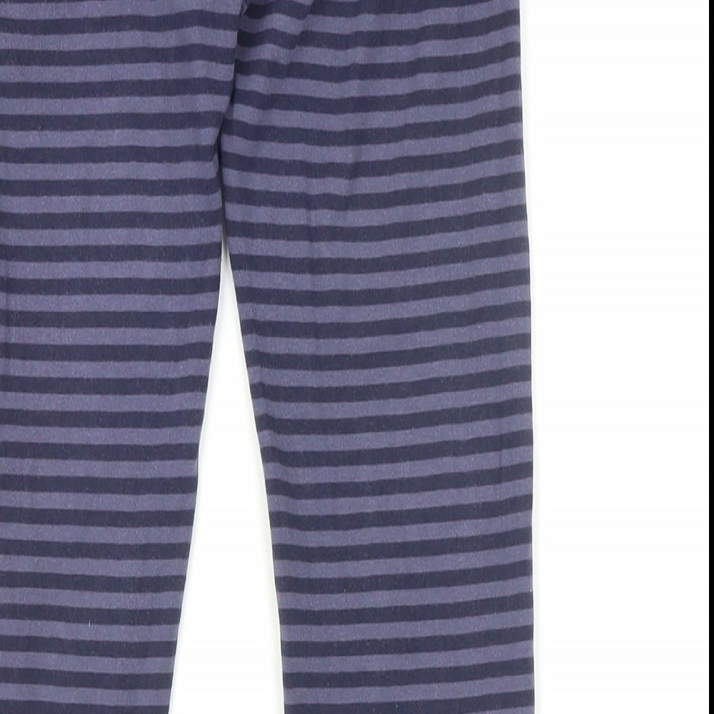 Moonsoon Girls Purple Striped Cotton Jogger Trousers Size 12-13 Years L24 in Regular - Elasticated waist