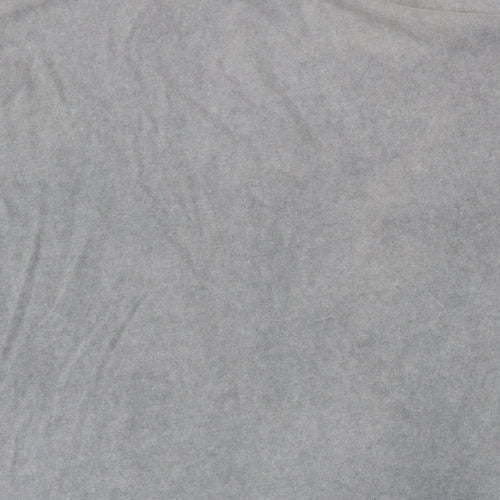 The Couture Club Mens Grey Cotton T-Shirt Size L Round Neck