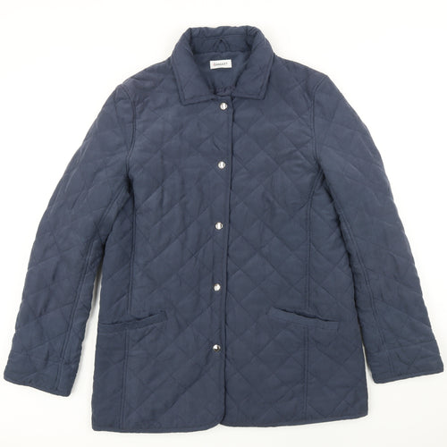 Damart Womens Blue Jacket Coat Size 14 Snap