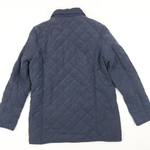 Damart Womens Blue Jacket Coat Size 14 Snap