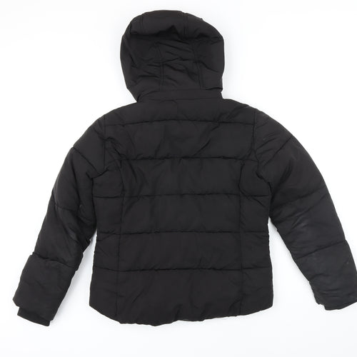 Topshop Womens Black Puffer Jacket Jacket Size 8 Zip
