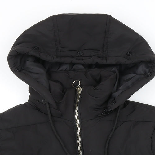 Topshop Womens Black Puffer Jacket Jacket Size 8 Zip