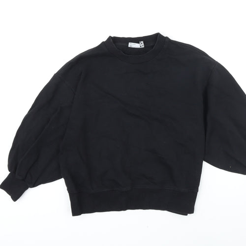 ASOS Womens Black Cotton Pullover Sweatshirt Size 4