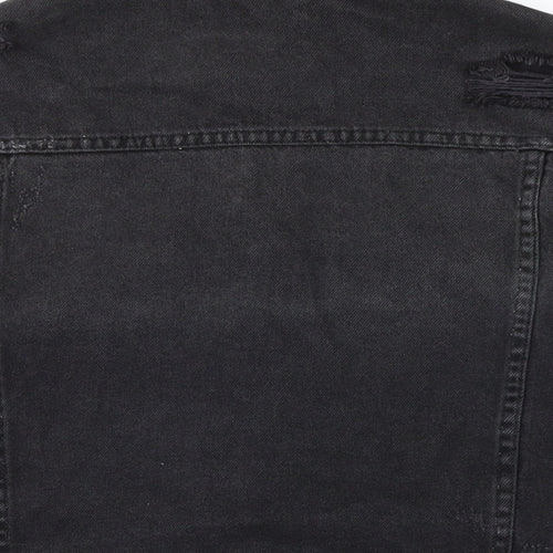 New Look Womens Black Jacket Size 8 Button - Distressed look