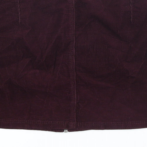 New Look Womens Purple Cotton Mini Skirt Size 10 Zip