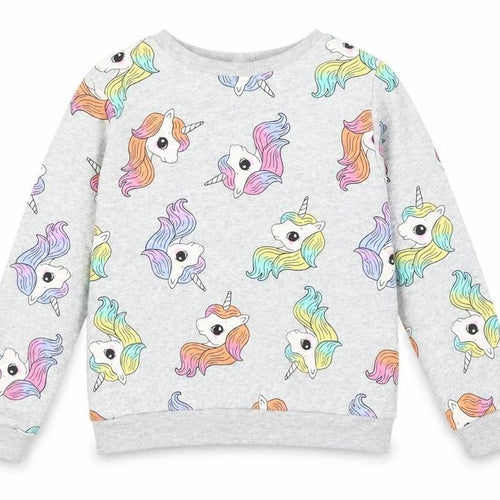 H&M Girls Grey Geometric Cotton Pullover Sweatshirt Size 9-10 Years - My little pony