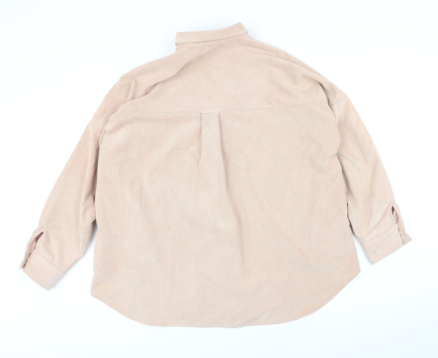 Zara Womens Pink 100% Cotton Basic Blouse Size L Collared