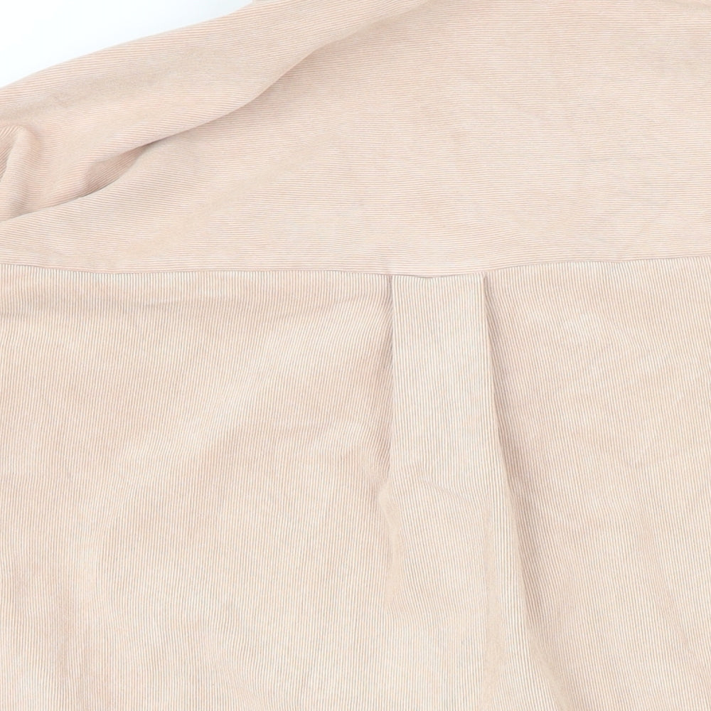 Zara Womens Pink 100% Cotton Basic Blouse Size L Collared