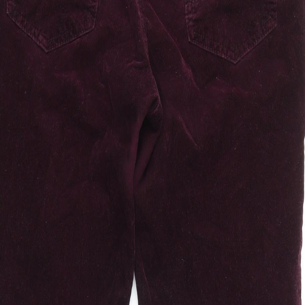 M&S Womens Purple Cotton Trousers Size 12 L26 in Regular